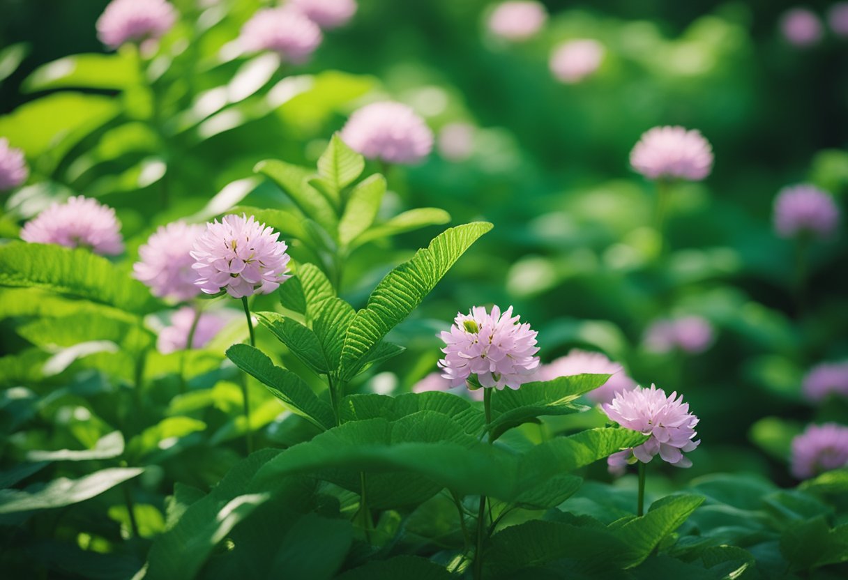 Lush green foliage sways in a gentle breeze, as vibrant flowers bloom under the warm sun. The plants seem to respond to their environment, exhibiting a certain level of intelligence