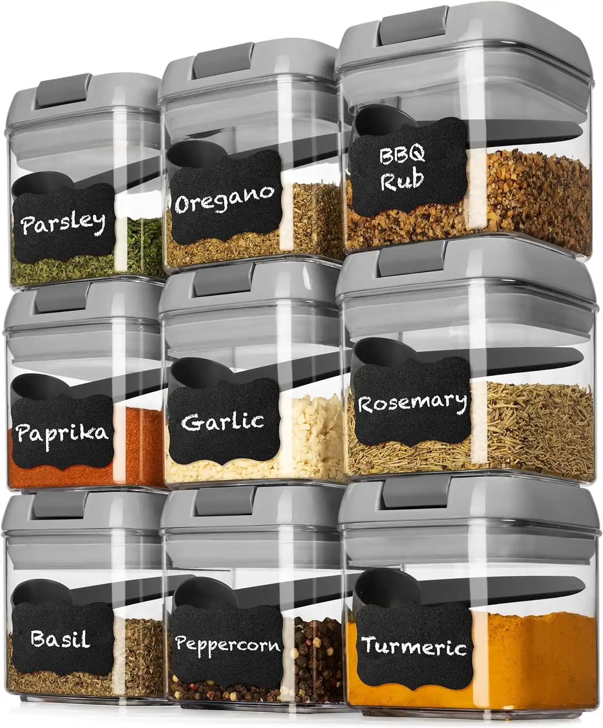 Seasoning Containers with Labels