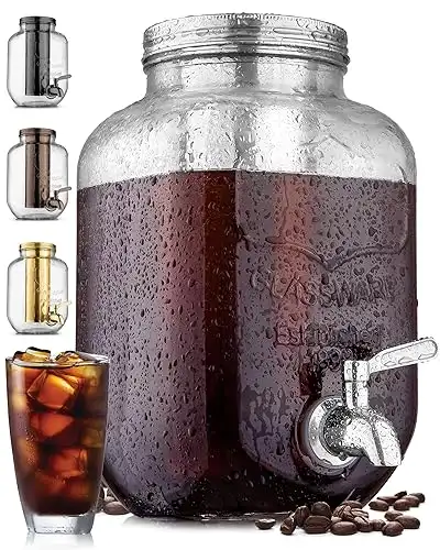 Drink & Beverage Dispenser Jar with Airtight Lid