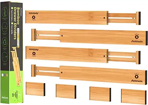 Bamboo Adjustable Drawer Organizer