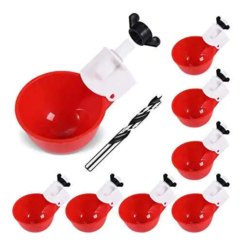 Chicken Waterer Cups (8 Pack/Red)