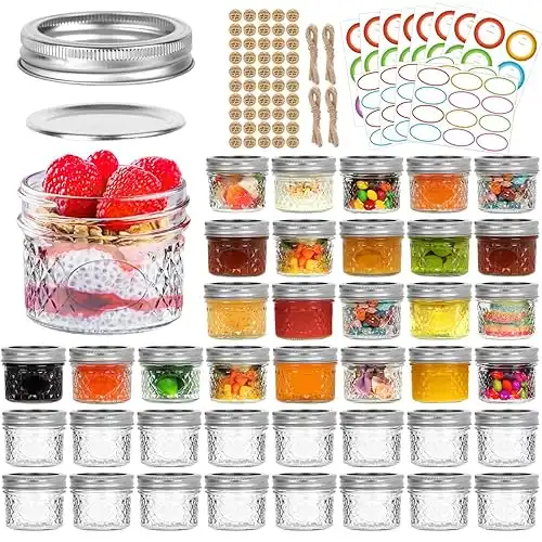 Mini Mason Jars 4 oz 40 Pack