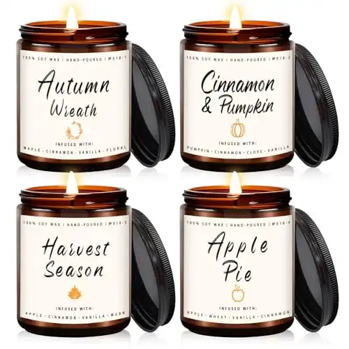 Fall Candle Set | 4pack Fall Scented Candles for Home