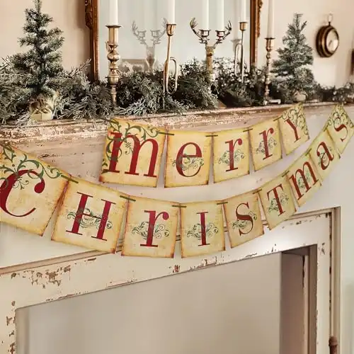 Vintage Merry Christmas Banner