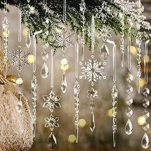 18pcs Christmas Tree Decoration Crystal Ornaments