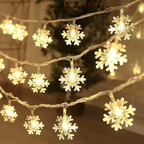 20 Ft 40 LED Snowflake String Lights