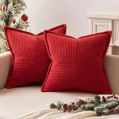 Set of 2 Super Soft Boho Striped Christmas Pillow Covers