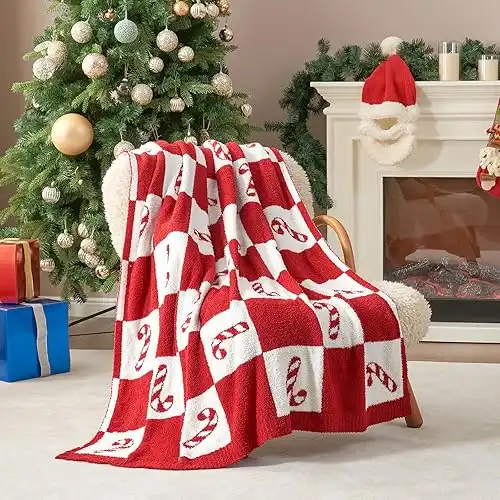 Snuggle Sac Candy Cane Throw Blanket