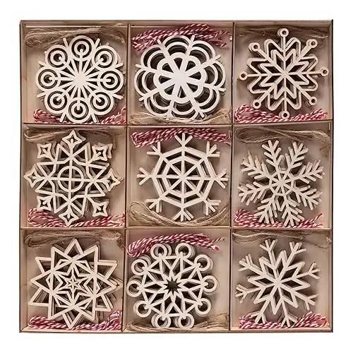 Snowflake Wooden Christmas Ornaments