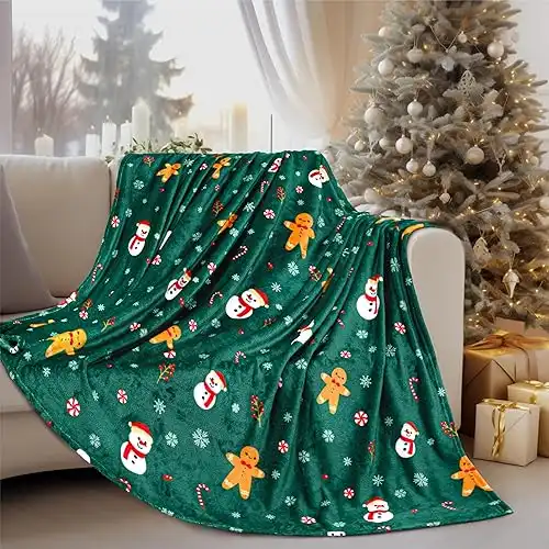 Christmas Gingerbread Throw Blanket