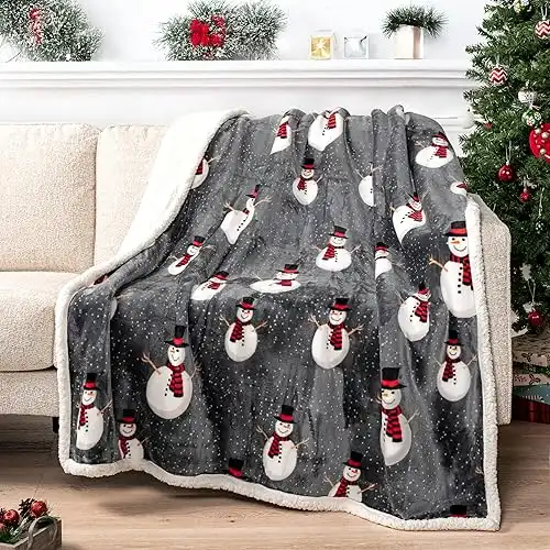 Christmas Sherpa Throw Blanket