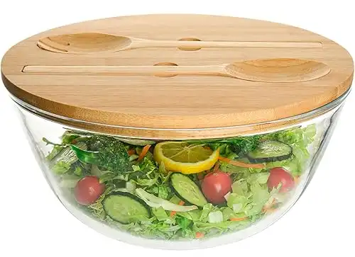 Glass Salad Bowl with Lid